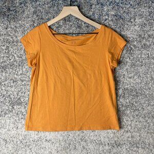 Eileen Fisher Shirt Womens Medium Organic Cotton Short Sleeve Made in USA Tee